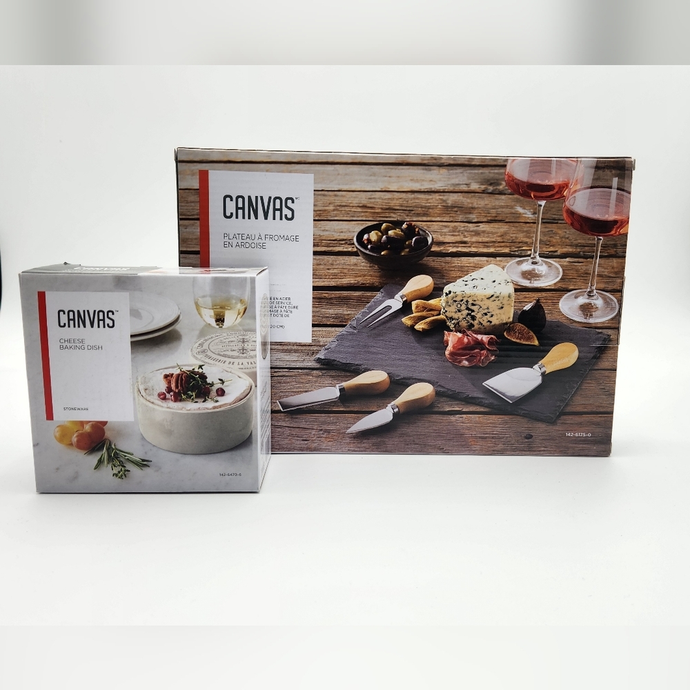 Canvas Cheese Board and Brie Oven Dish
